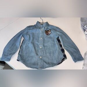 Ralph Lauren Kids Blue Denim Shirt with Tiger Patch